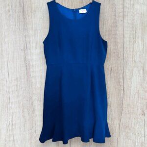 EVERLY Royal Blue Sleeveless Ruffle Hem Dress Women's L